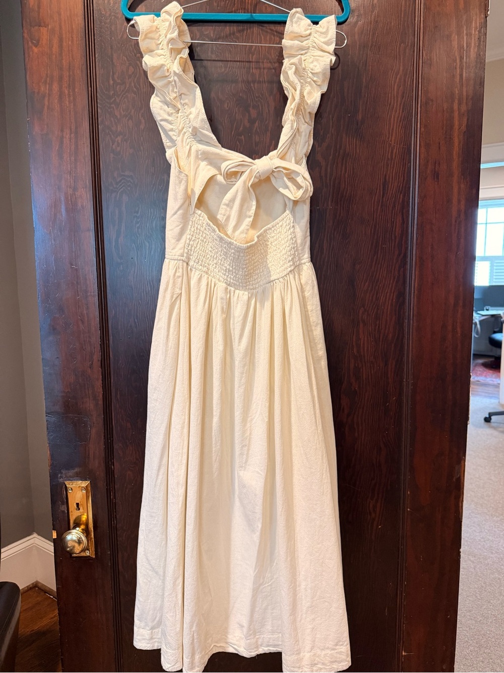 Free People Cream Ruffled Strap Midi Dress - Picture 2 of 2